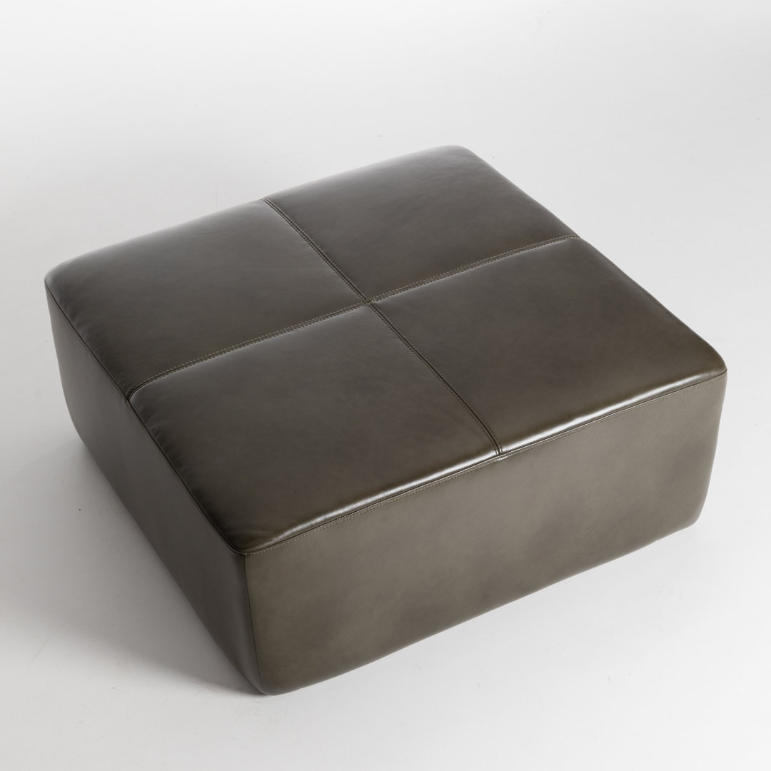  Hartwell 35" Square Genuine Leather Ottoman